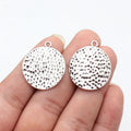 30x26mm 2.8g Multicolor Zinc Alloy Hammered Twisted Round Disc Charm Pendant for DIY Jewelry Making