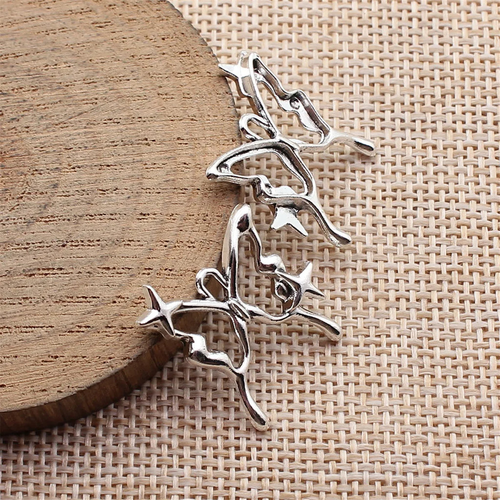 24x20mm 1.8g Antique Silver Zinc Alloy Hollow Starburst Butterfly Charm Pendant for DIY Jewelry Making