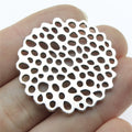 35x35mm 6.5g Antique Silver Zinc Alloy Irregular Multi Hole Flower Plate Charm Pendant for DIY Jewelry