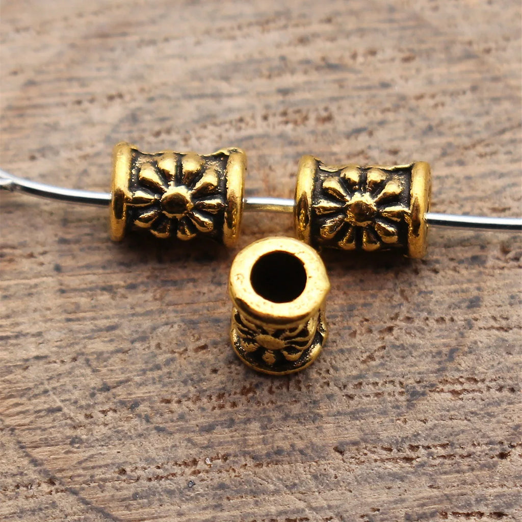 6.6x4.7x4.7mm 0.32g Multicolor Zinc Alloy Sunflower Pattern Spacer Flower Beads for DIY Bracelet Jewelry Making
