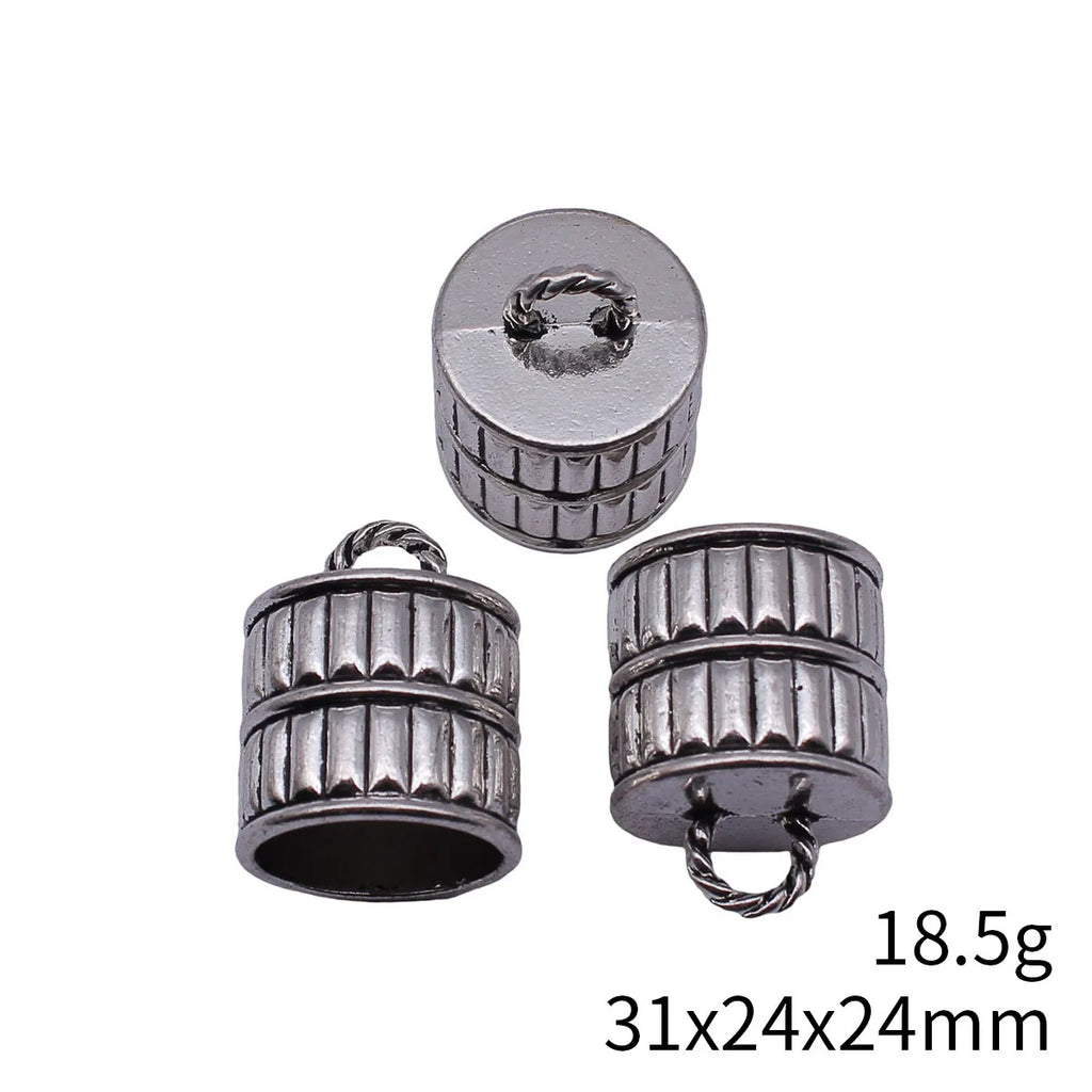 31x24x24mm 18.5g Antique Silver Zinc Alloy Rope End Caps Cord End Findings for DIY Jewelry Making