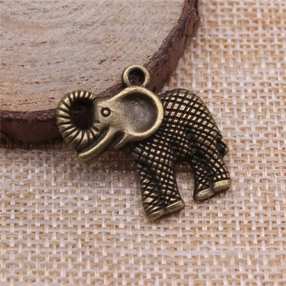 25x25mm 2.7g Multicolor Zinc Alloy Elephant Charm Pendant for DIY Necklace Bracelet Jewelry Making