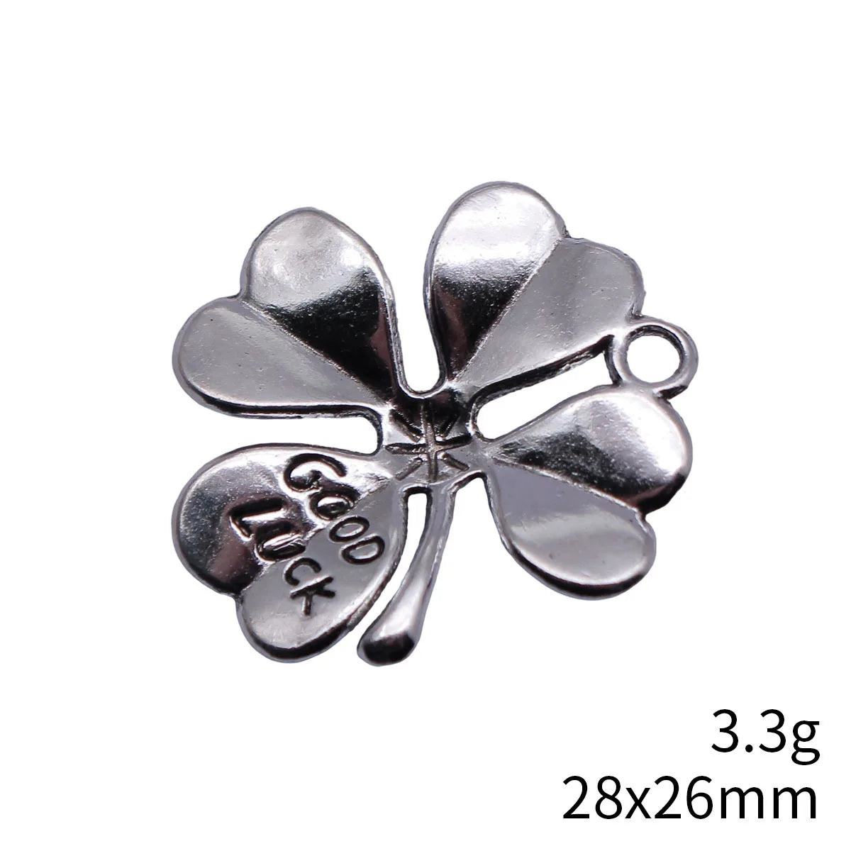 28x26mm 3.3g Multicolor Zinc Alloy GOOD LUCK Four Leaf Clover Charm Pendant for DIY Jewelry Making