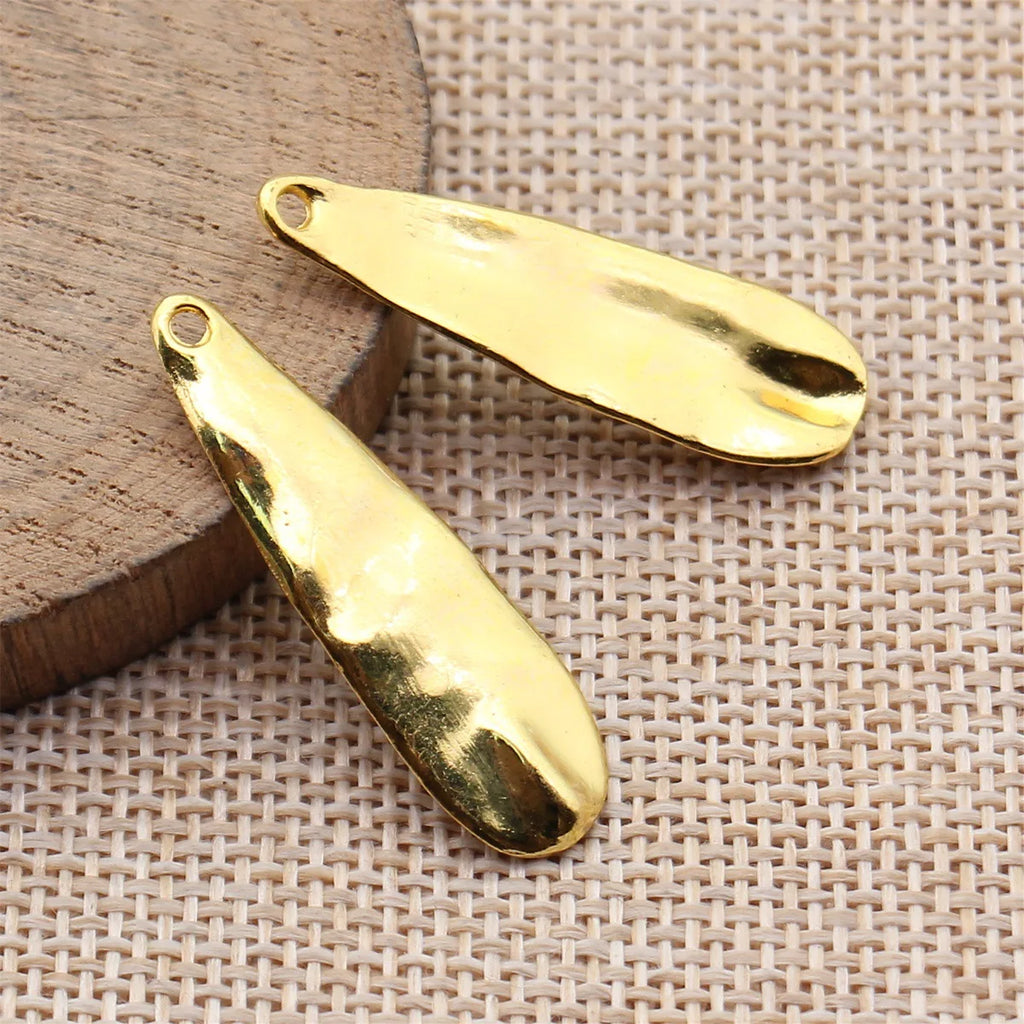 36x11mm 2.1g Multicolor Zinc Alloy Hammered Teardrop Charm Pendant for DIY Necklace Jewelry Making