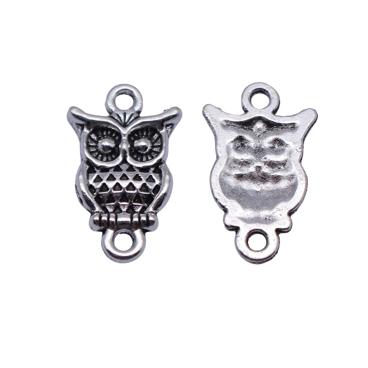 20x12mm 0.93g Antique Silver Zinc Alloy Owl Cat Connector Charm for DIY Bracelet Necklace Jewelry Making