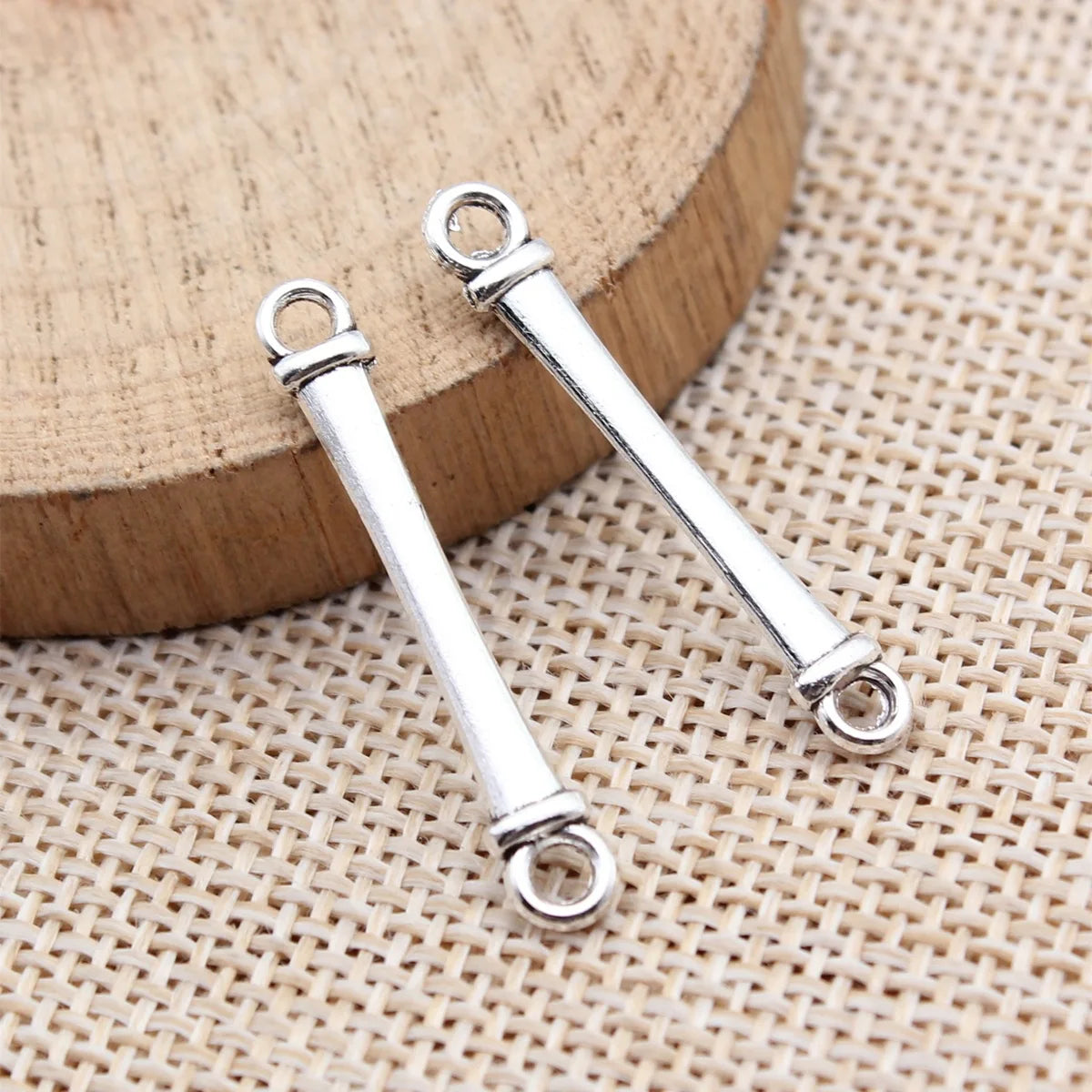 31x4.8mm 0.7g Antique Silver Zinc Alloy Long Bar Connector Charm for DIY Bracelet Necklace Jewelry Making