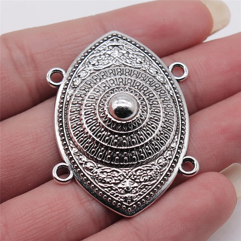 32x44mm 4.7g Multicolor Zinc Alloy Four Hole Body Chain Connector Charm for Headpiece Making