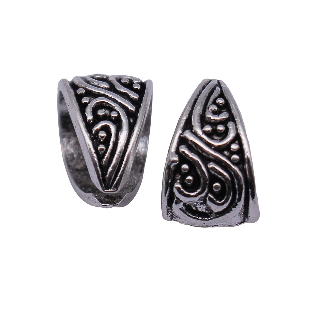 11x9x7.6mm 0.92g Antique Silver Zinc Alloy Engraved Floral Pendant Bail for Necklace Jewelry Making