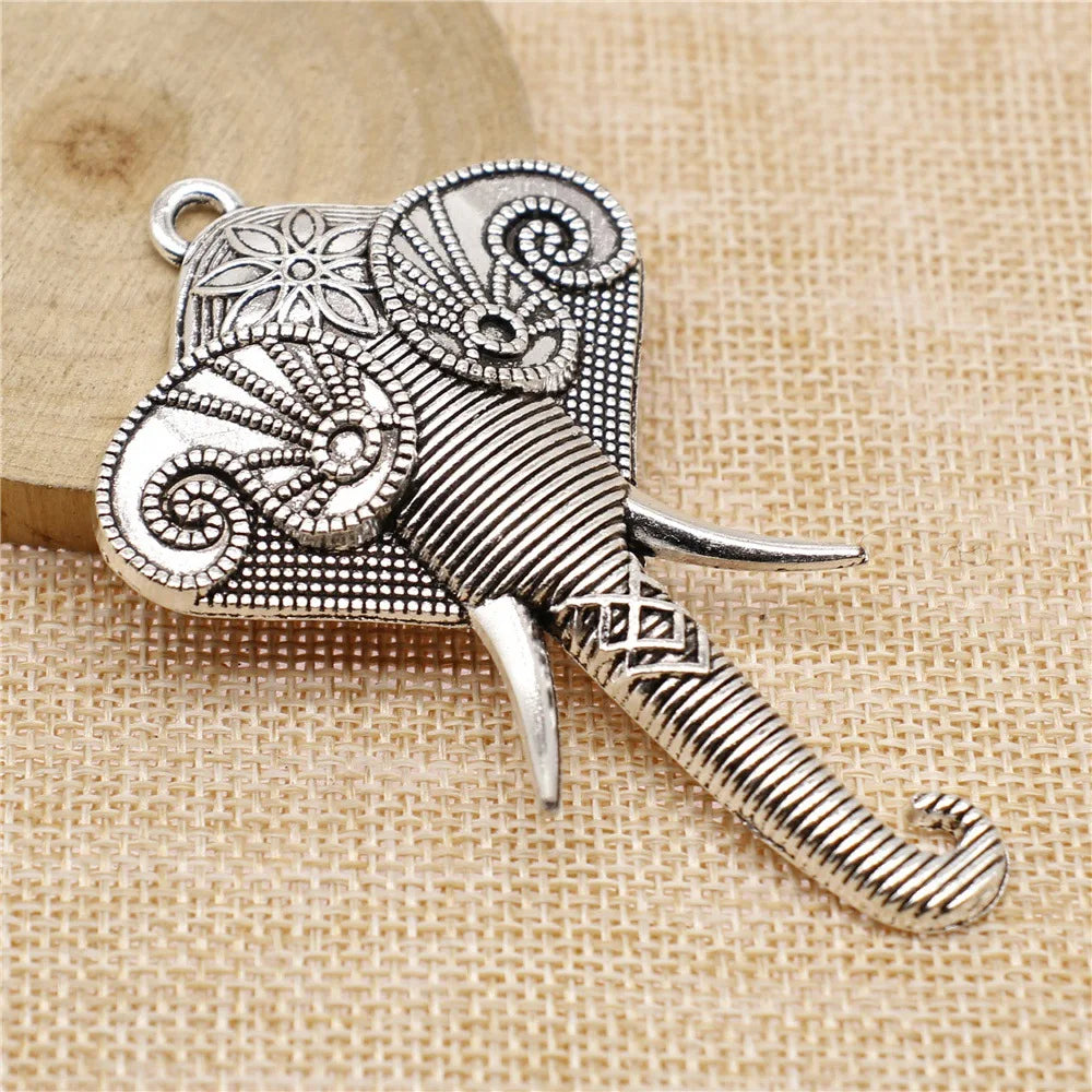 84x51mm 14.9g Multicolor Zinc Alloy Elephant Charm Pendant for Necklace Keychain Jewelry Making