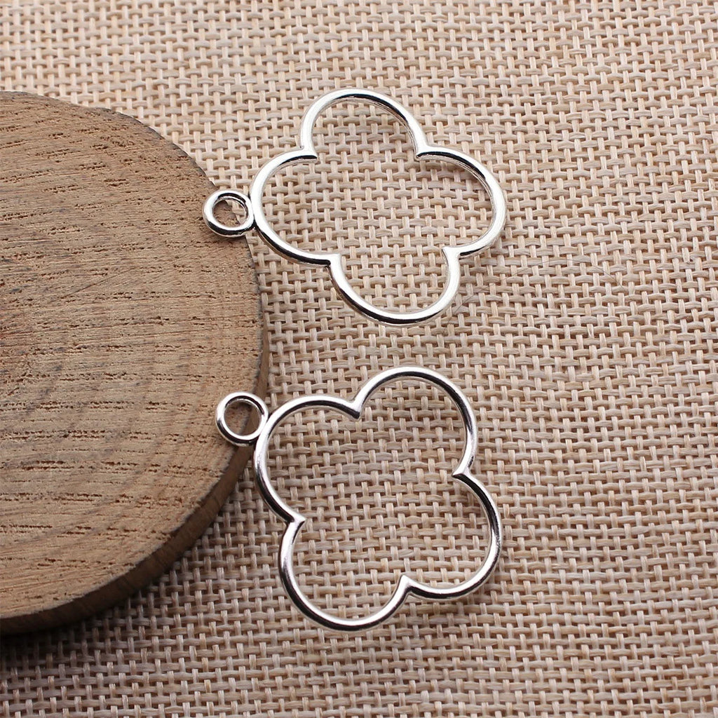 37x32mm 1.6g Multicolor Zinc Alloy Hollow Geometric Flower Frame Charm Pendant for DIY Jewelry Making