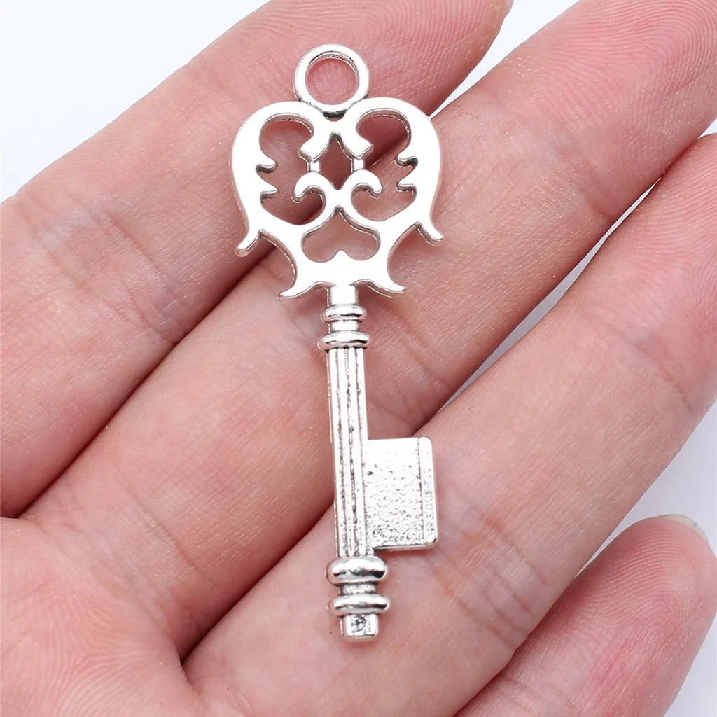 49x17mm 2.9g Multicolor Zinc Alloy Key Charm Pendant for DIY Keychain Necklace Bracelet Making