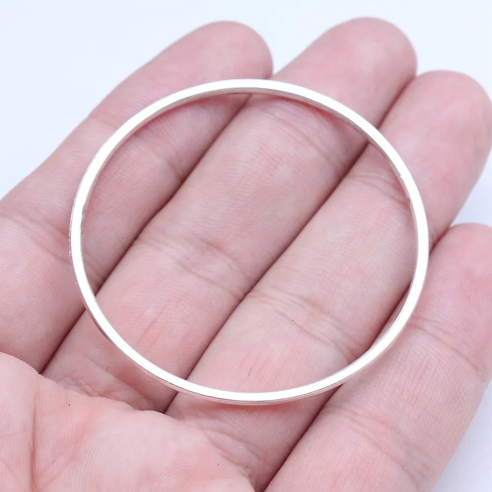 50x50mm 3.4g Antique Silver Zinc Alloy Round Ring Charm Pendant for Necklace Earring Jewelry Making