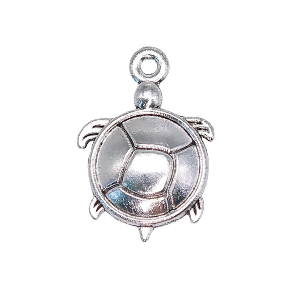 22x15mm 1.1g Antique Silver Zinc Alloy Turtle Charm Pendant for Necklace Bracelet Jewelry Making
