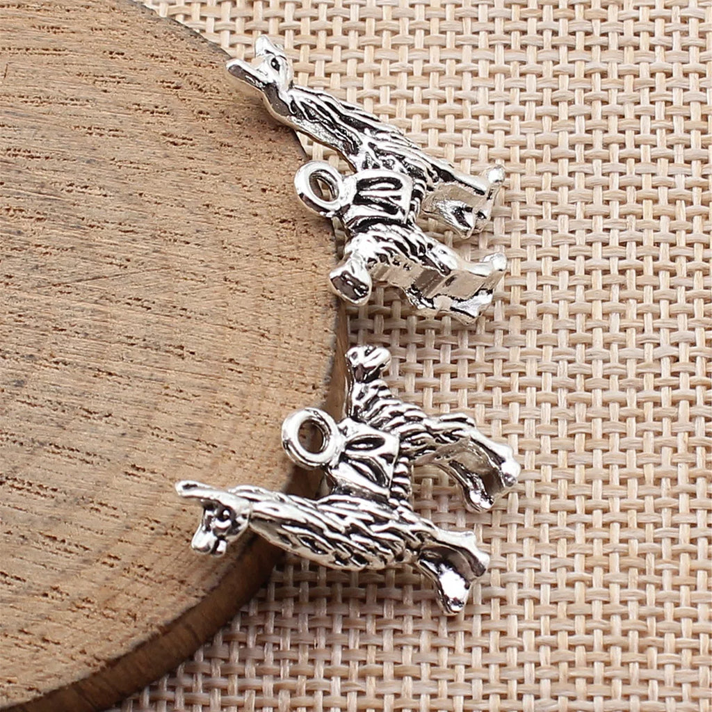 25x23mm 4.1g Antique Silver Zinc Alloy Alpaca Charm Pendant for DIY Necklace Bracelet Jewelry