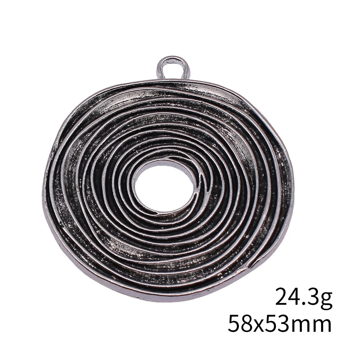58x53mm 24.3g Multicolor Zinc Alloy Irregular Geometric Round Pattern Charm Pendant for DIY Jewelry