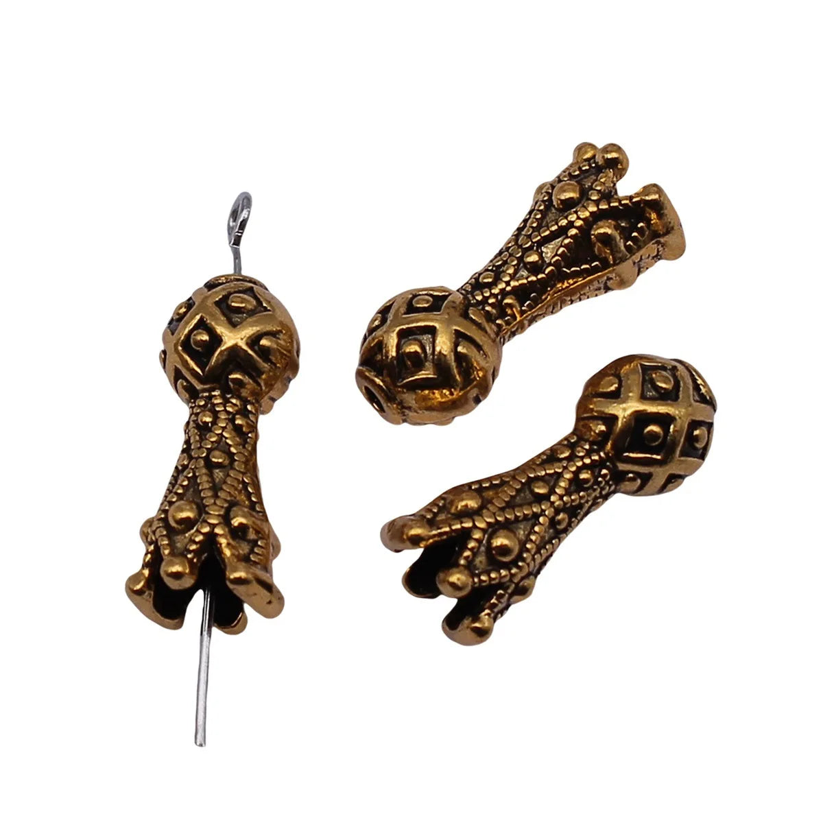 19x8x8mm 2.3g Antique Gold Zinc Alloy Imam Prayer Loose Metal Beads for Rosary Bracelet Making