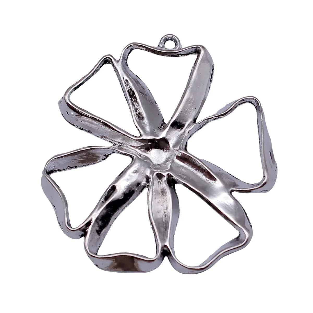 46x43mm 8.4g Antique Silver Zinc Alloy Openwork Geometric Flower Hollow Charm Pendant for DIY Jewelry Making