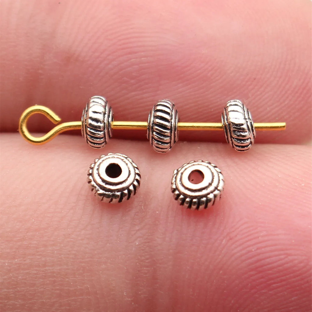 4.5x4.5x2.7mm 0.16g Multicolor Zinc Alloy Small Round Spacer Beads Loose Metal Beads for DIY Bracelet Making