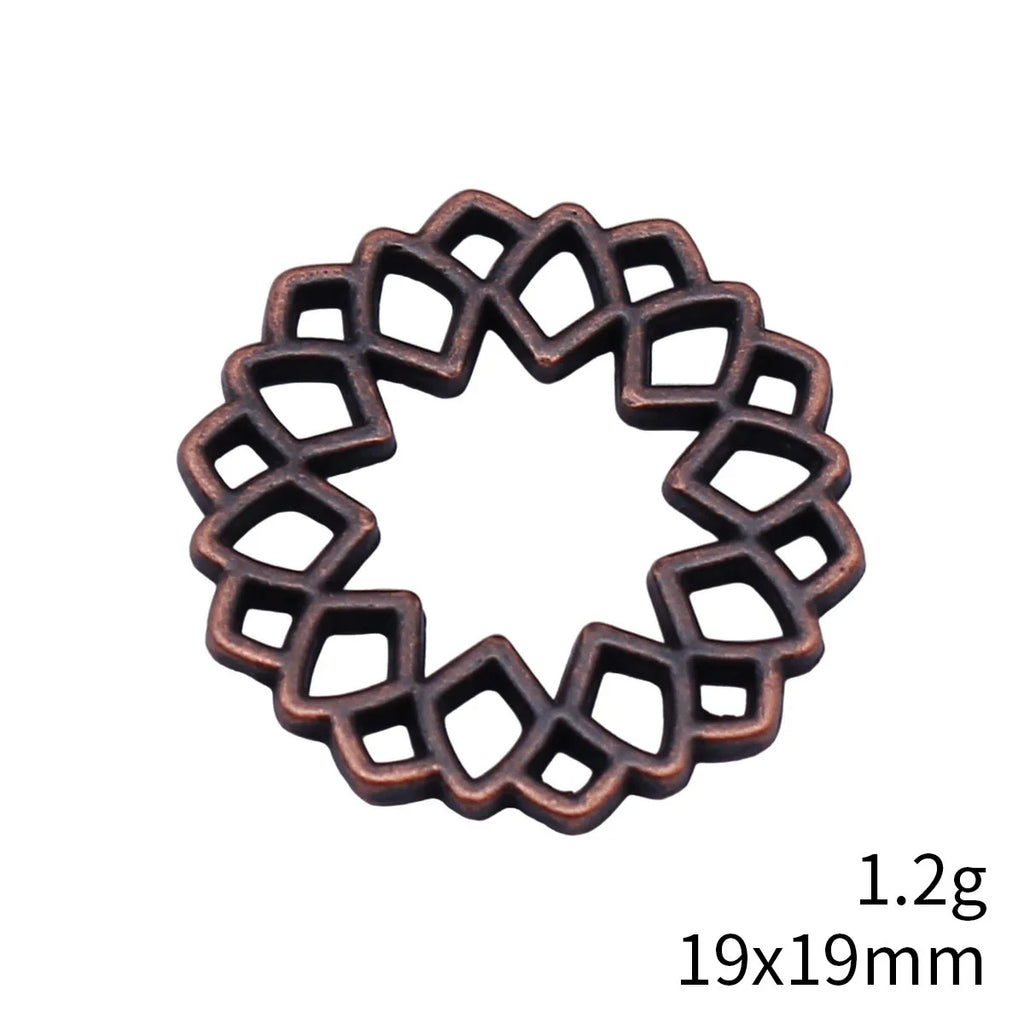 19x19mm 1.2g Multicolor Zinc Alloy Hollow Geometric Pattern Connector Charm for DIY Bracelet Earrings