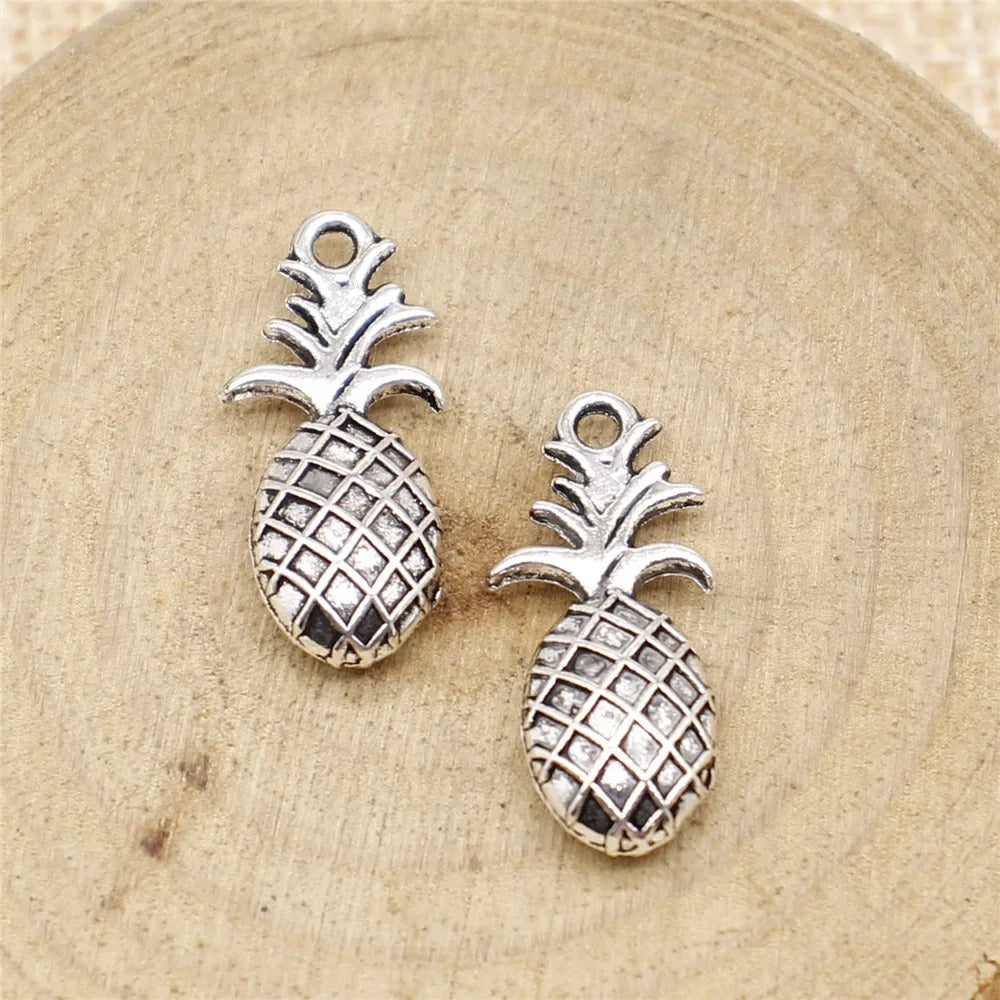 23x10mm 2.4g Antique Silver Zinc Alloy Pineapple Charm Pendant for Necklace Bracelet DIY Jewelry