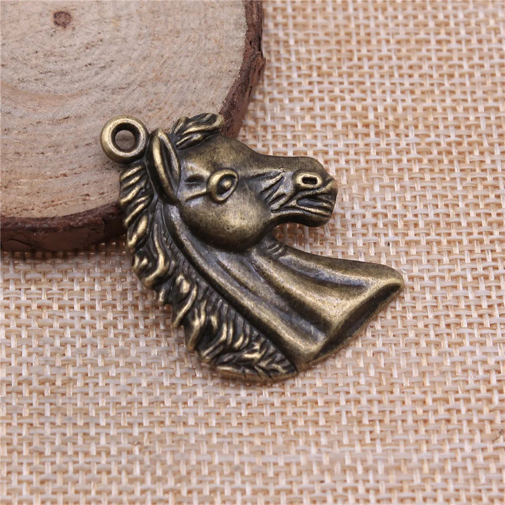 43x29mm 5g Multicolor Zinc Alloy Horse Head Charm Pendant for DIY Necklace Bracelet Jewelry