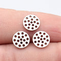 9.5x9.5x1.1mm 0.4g White K Plated Zinc Alloy Multi-Hole Round Disc Jewelry Findings for DIY Bracelet Making
