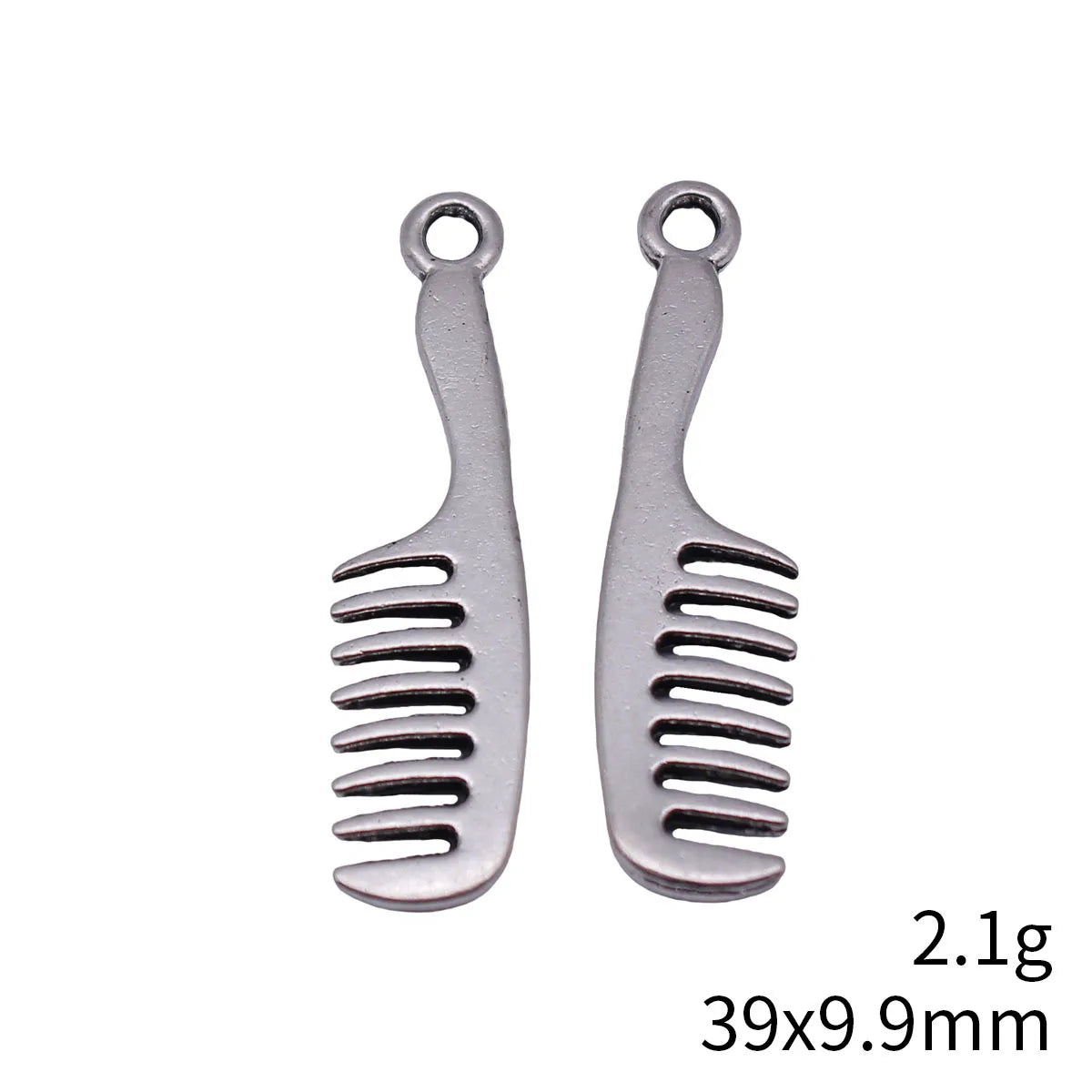 39x9.9mm 2.1g Antique Silver Zinc Alloy Comb Charm Pendant for DIY Necklace Bracelet Jewelry Making