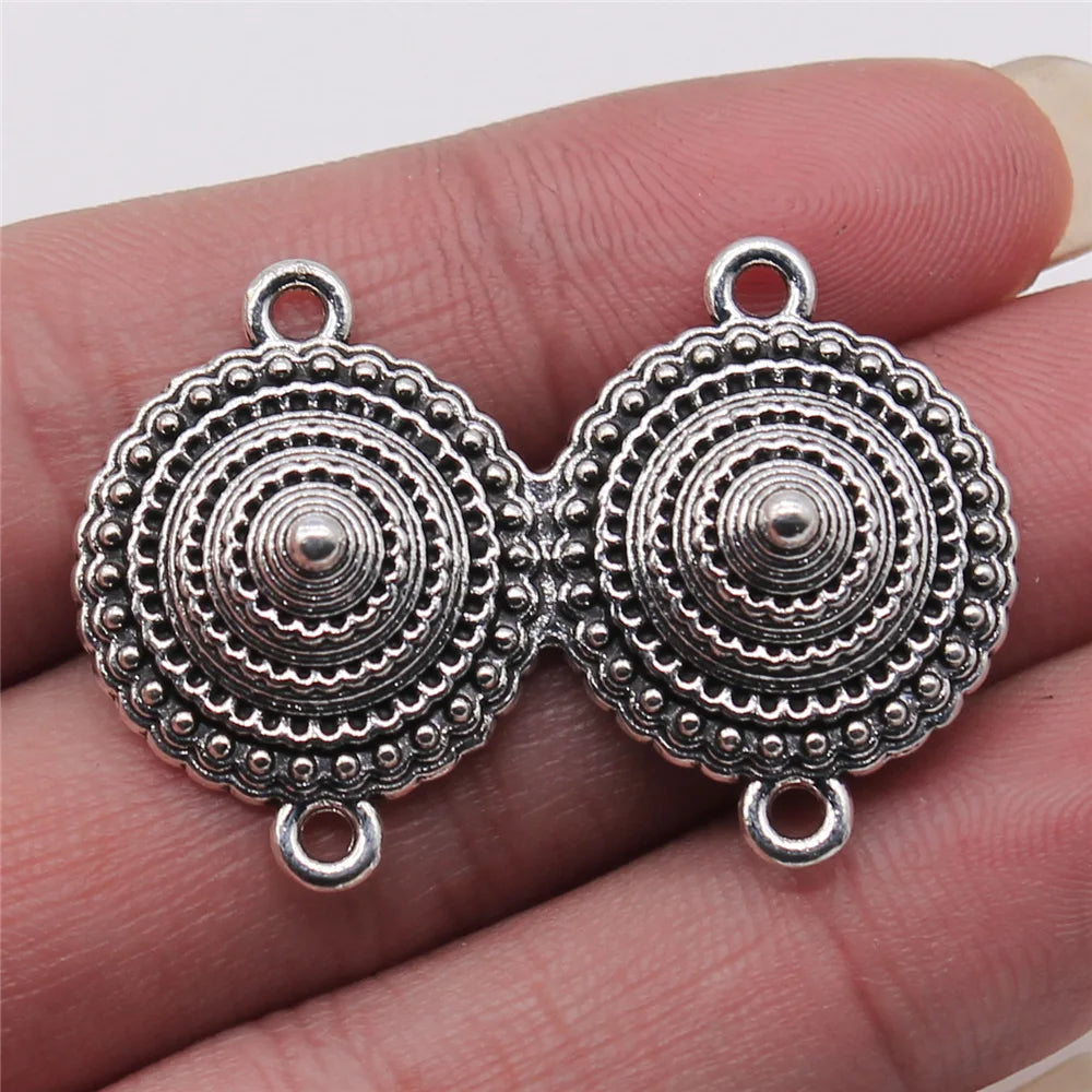 28x41mm 5g Multicolor Zinc Alloy Four Hole Body Chain Connector Charm for Waist Chain Headpiece Making