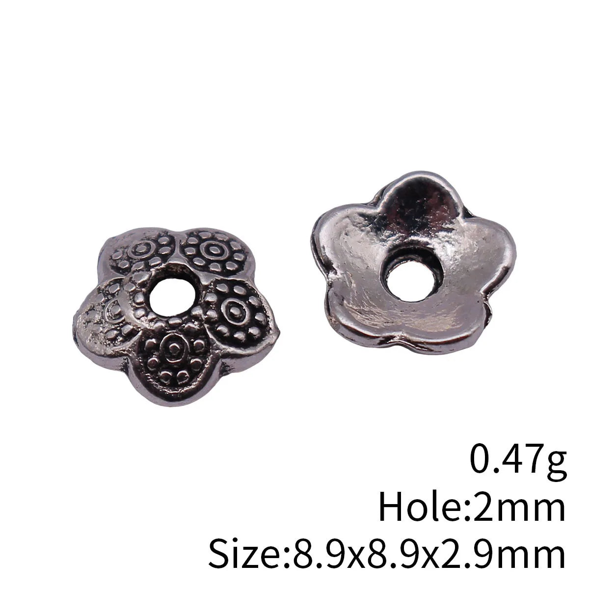8.9x8.9x2.9mm 0.47g Multicolor Zinc Alloy Flower Bead Caps Jewelry Findings for DIY Earring Bracelet Making
