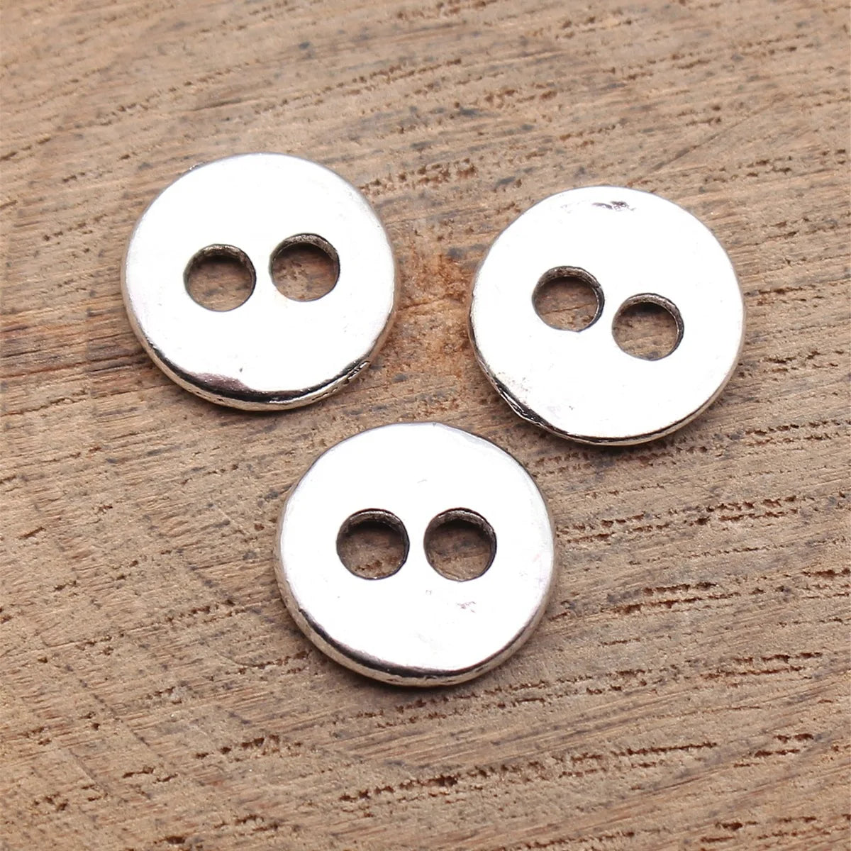 13x13x1.7mm 0.89g Multicolor Zinc Alloy Two Hole Button Connector Charm for DIY Bracelet Jewelry Making