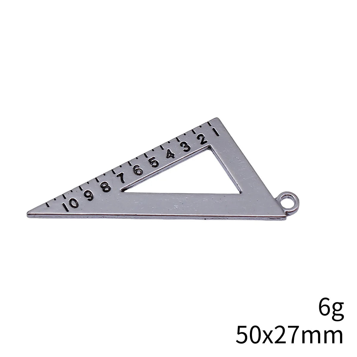 50x27mm 6g Antique Silver Zinc Alloy Triangle Ruler Charm Pendant for DIY Necklace Bracelet Jewelry