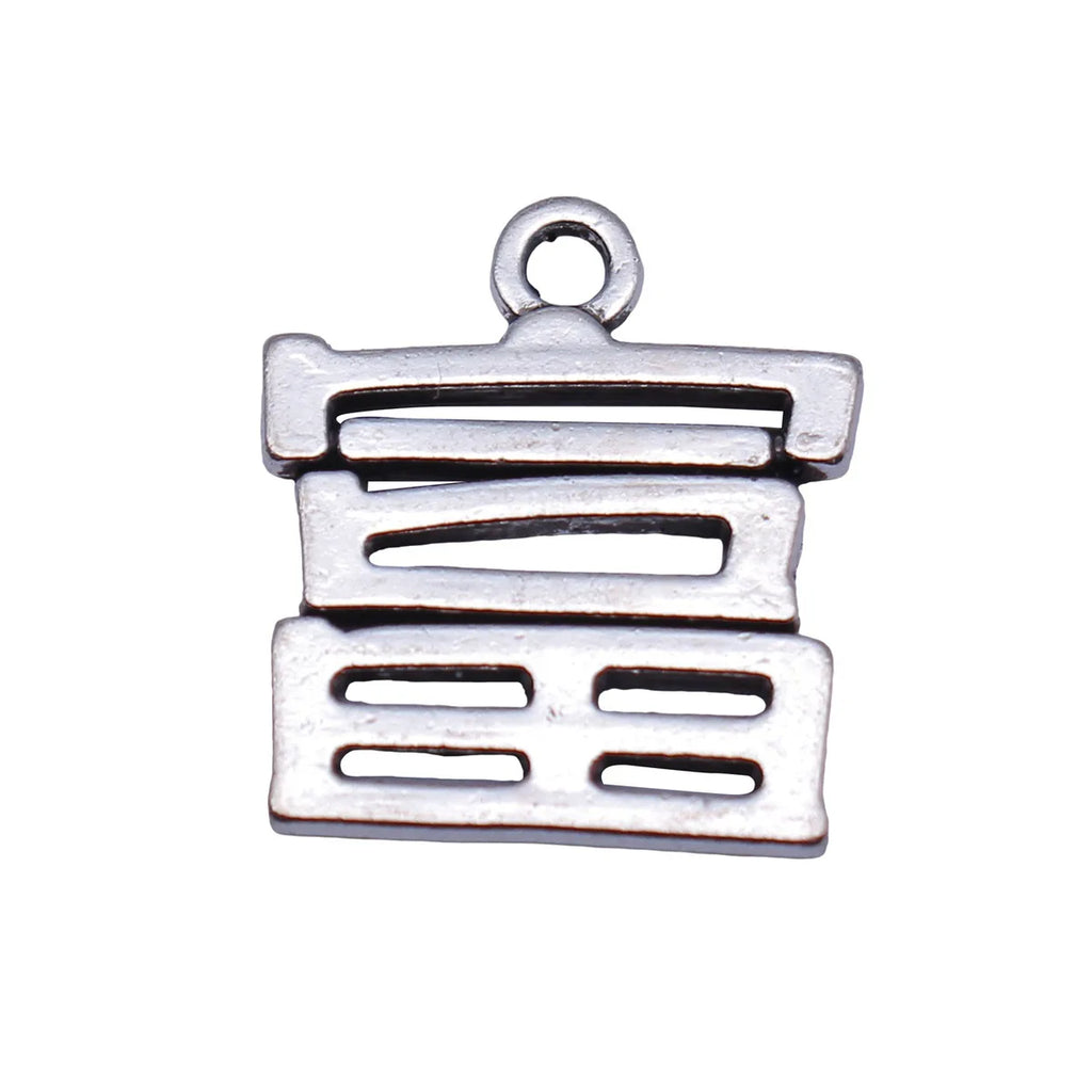 16x14mm 1.2g Antique Silver Zinc Alloy Wealth Character Charm Pendant for Bracelet Necklace Making