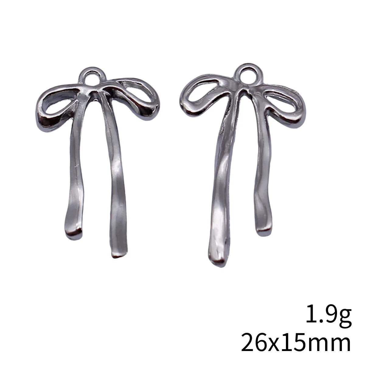 26x15mm 1.9g White K Color Zinc Alloy Bowknot Butterfly Charm Pendant for DIY Necklace Bracelet Jewelry