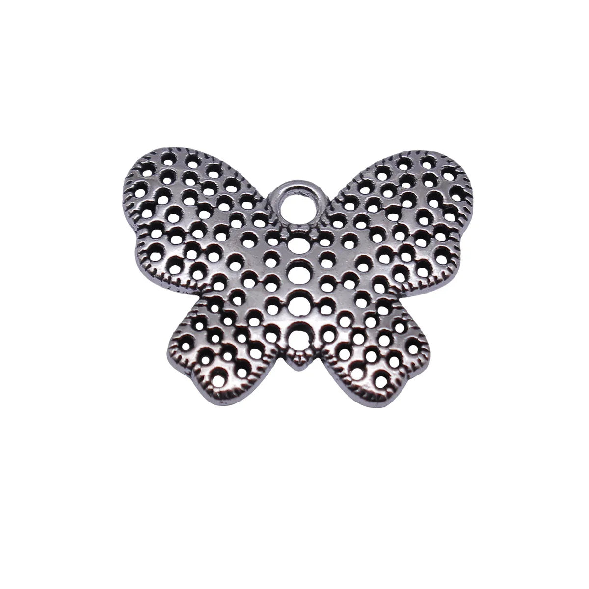 25x20mm 1.7g Antique Silver Zinc Alloy Multi Hole Butterfly Charm Pendant for DIY Earrings Jewelry Making