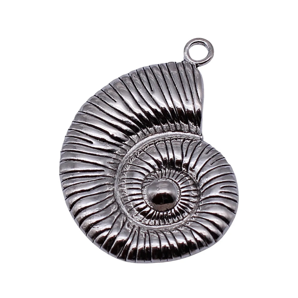 51x36mm 8g Antique Silver Zinc Alloy Conch Shell Charm Pendant for Beach Necklace Making