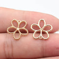16x16mm 0.63g Multicolor Zinc Alloy Hollow Flower Charm Pendant for DIY Necklace Bracelet Making