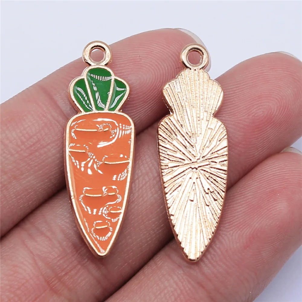 34x11mm 1.65g KC Gold Zinc Alloy Carrot Charm Pendant for DIY Necklace Bracelet Jewelry Making