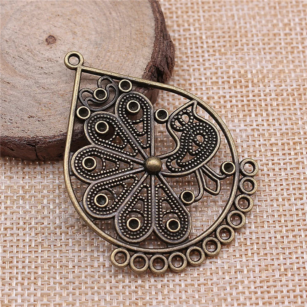 55x38mm 7.8g Antique Bronze Zinc Alloy ZAKKA Connector Charm for DIY Earring Jewelry Making