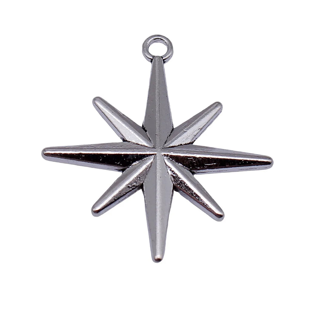 39x35mm 5.6g Multicolor Zinc Alloy Large Starburst Charm Pendant for DIY Necklace Bracelet Making