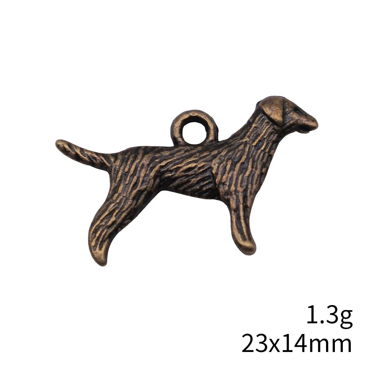 23x14mm 1.3g Antique Bronze Zinc Alloy Small Dog Charm Pendant for DIY Pet Necklace Jewelry Making