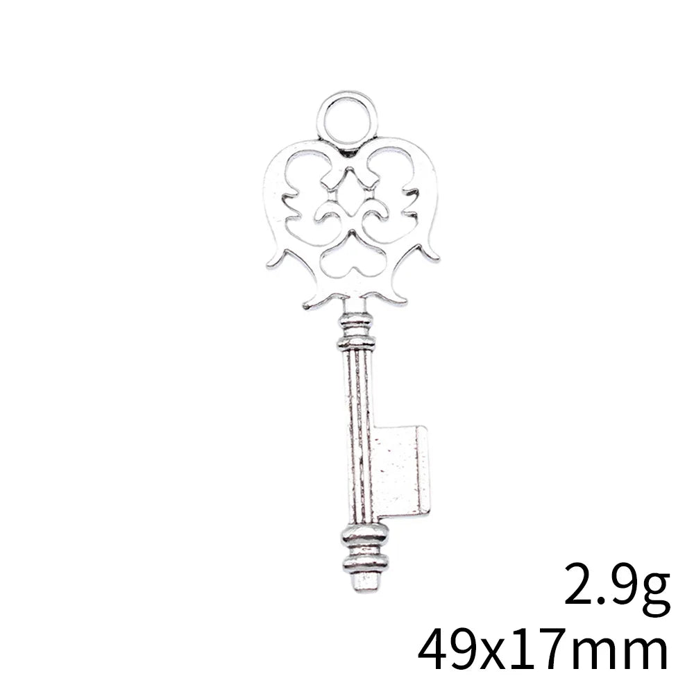 49x17mm 2.9g Multicolor Zinc Alloy Key Charm Pendant for DIY Keychain Necklace Bracelet Making
