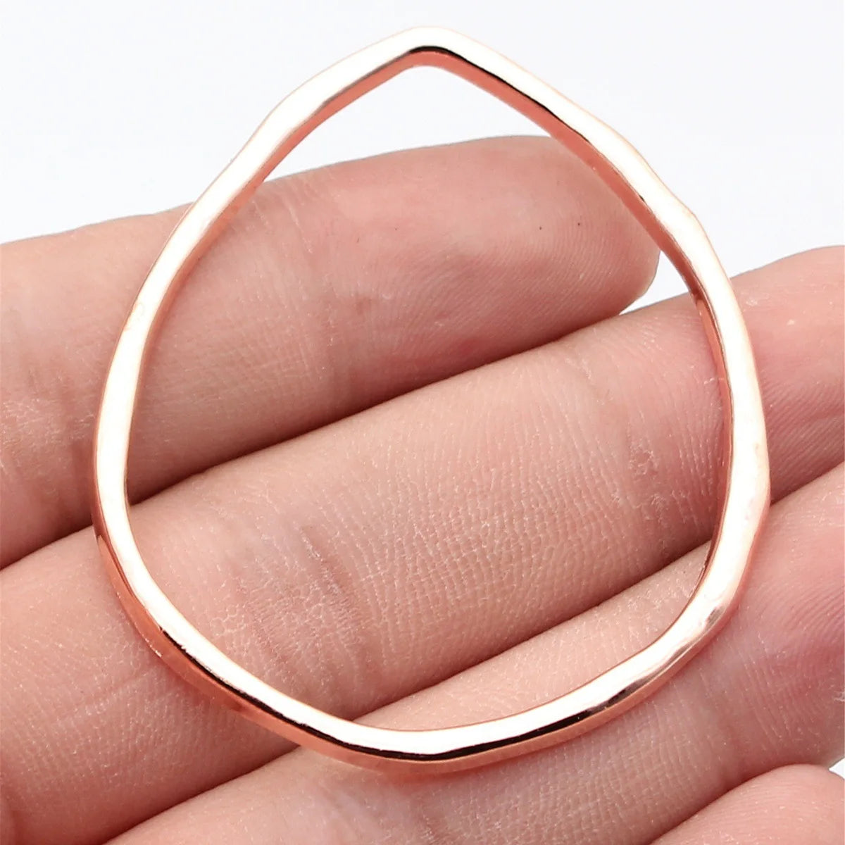 57x46mm 6.1g Rose Gold Zinc Alloy Hollow Teardrop Frame Charm Pendant for DIY Necklace Jewelry