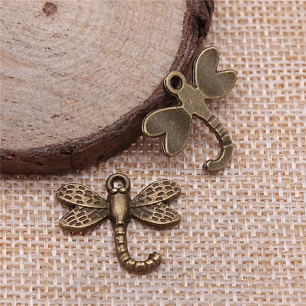 21x18mm 1.5g Multicolor Zinc Alloy Dragonfly Charm Pendant for Necklace Bracelet Earring Making