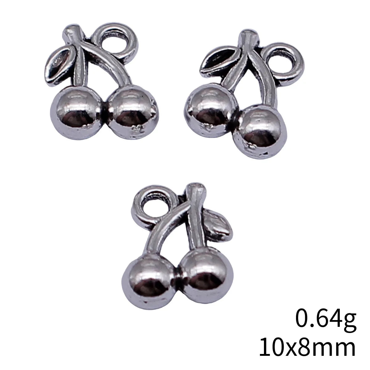 10x8mm 0.64g Antique Silver Zinc Alloy Cherry Charm Pendant for Necklace Bracelet DIY Jewelry