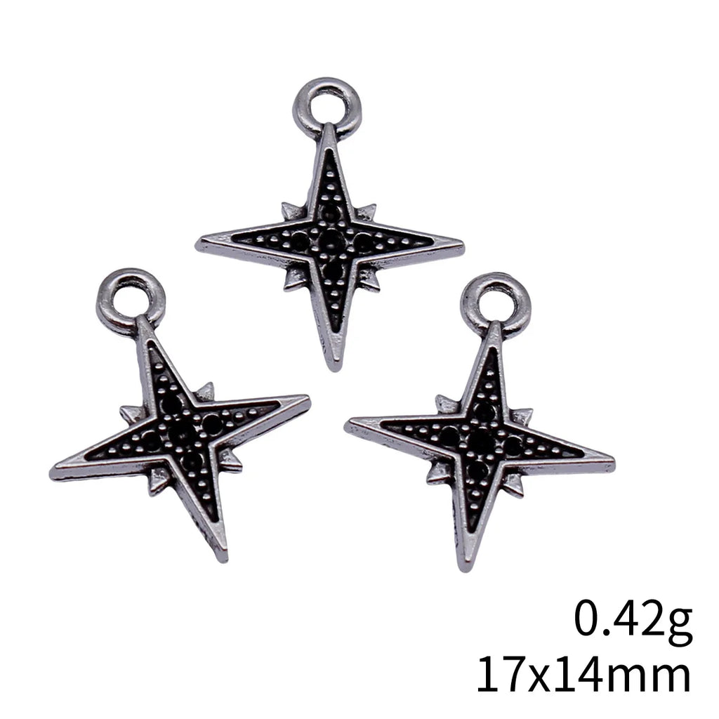 17x14mm 0.42g Multicolor Zinc Alloy Stone Setting Star Charm Pendant for Necklace Bracelet DIY Jewelry