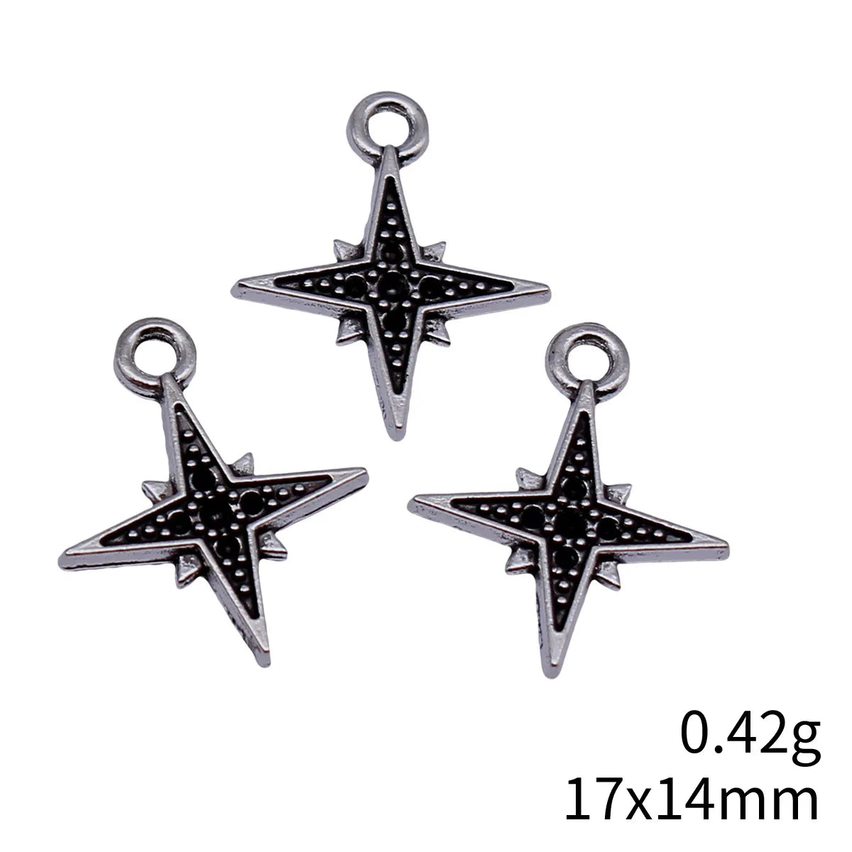 17x14mm 0.42g Multicolor Zinc Alloy Stone Setting Star Charm Pendant for Necklace Bracelet DIY Jewelry
