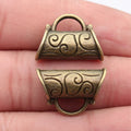 21x15x8.5mm 3.2g Antique Bronze Zinc Alloy Carved Three Hole Necklace Bail Connector for DIY Jewelry Making
