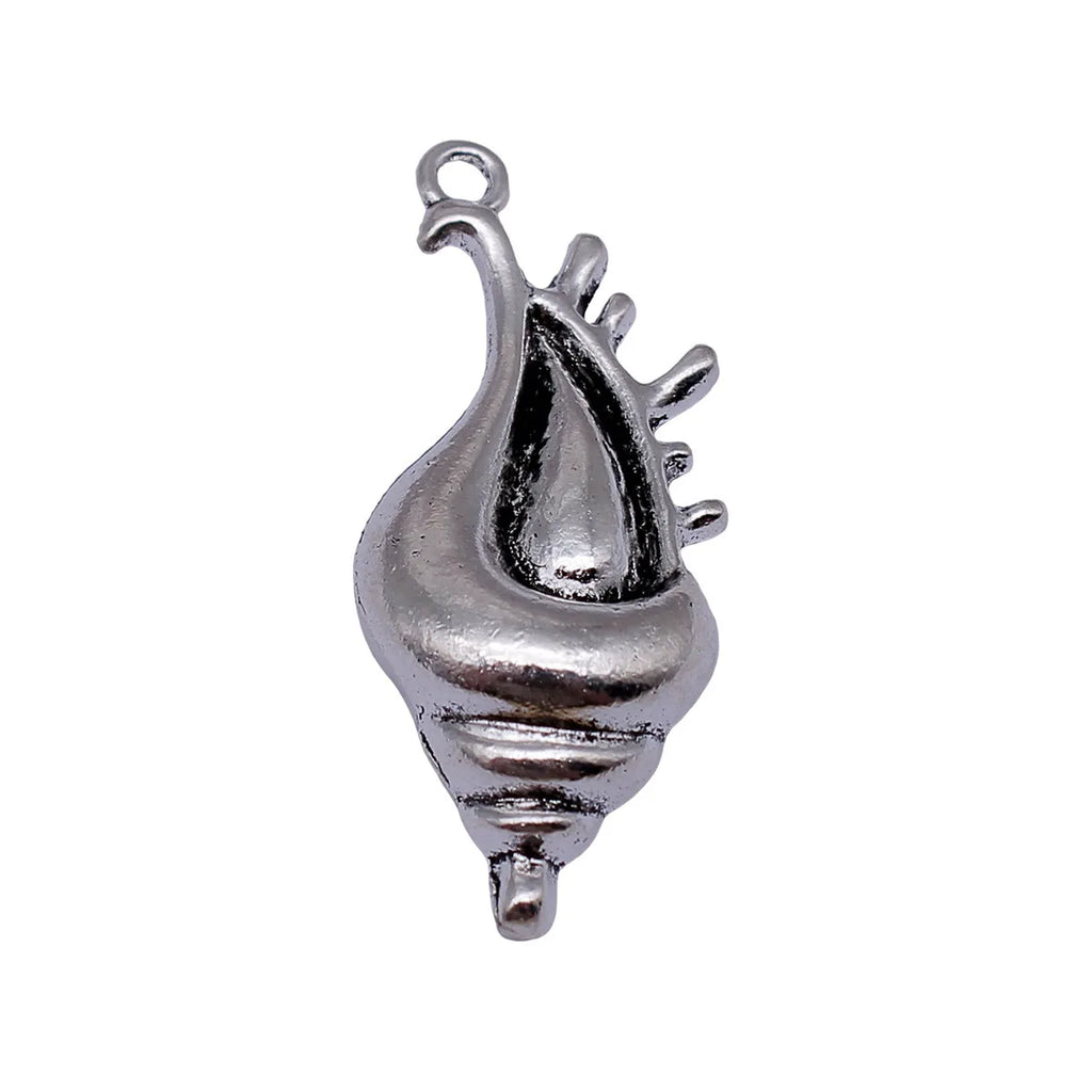 45x18mm 6.2g Antique Silver Zinc Alloy Conch Shell Charm Pendant for DIY Necklace Bracelet Making