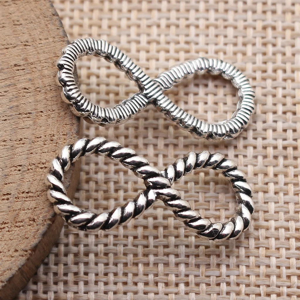 29x12mm 1.8g Multicolor Zinc Alloy Rope Infinity Symbol Connector Charm for DIY Bracelet Making