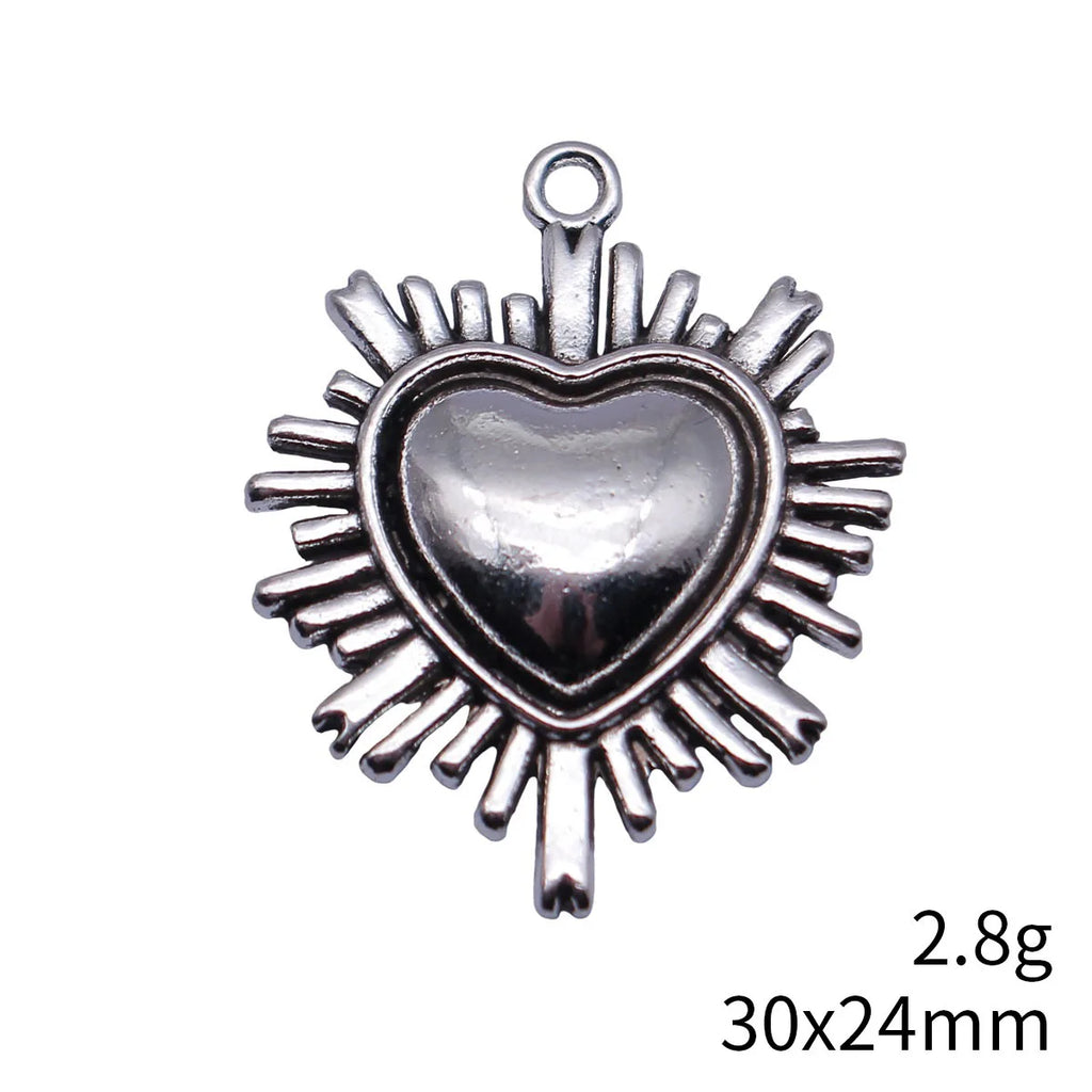 30x24mm 2.8g Antique Silver Tone Zinc Alloy Barbed Heart Charm Pendant for DIY Jewelry Making